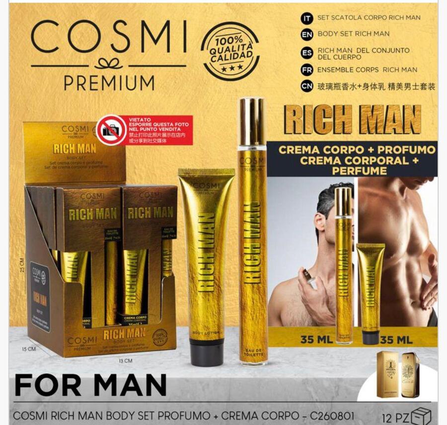 COSMI SET CREMA CORPO DA 35 ml+PROFUMO DA 35 ml
 [Conf.da 12 pezzi]
