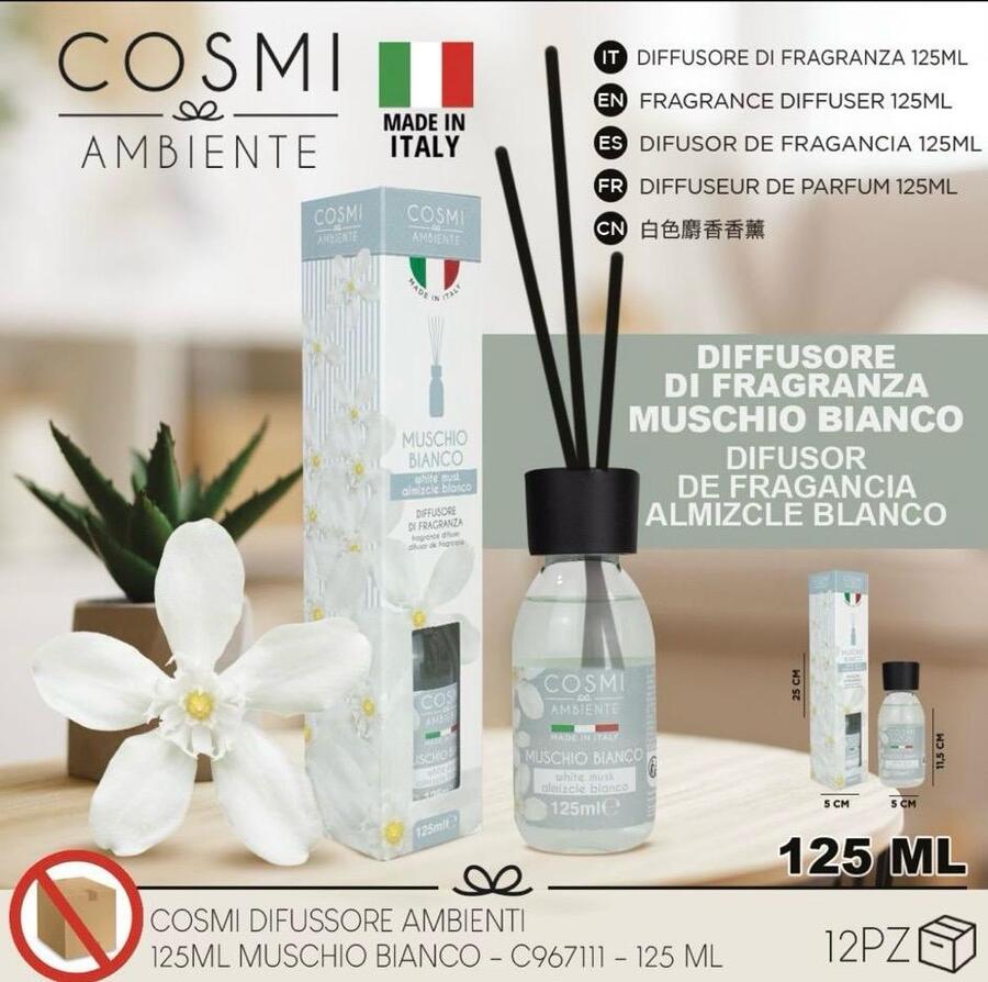 COSMI DIFFUSORE DI FRAGANZA DA 125 ml
 [Quantità minima per ordine è di 12 pezzi]