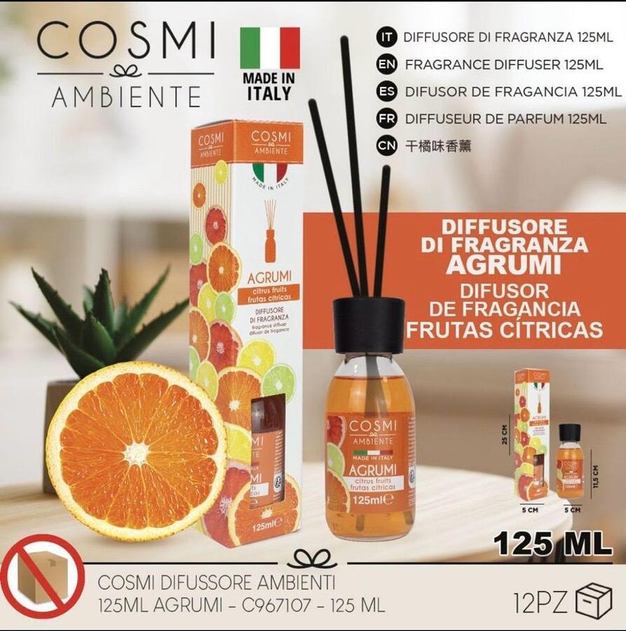COSMI DIFFUSORE DI FRAGANZA DA 125 ml
 [Quantità minima per ordine è di 12 pezzi]