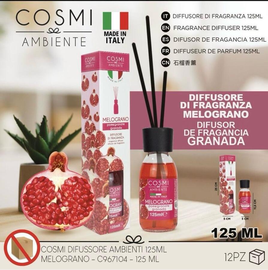 COSMI DIFFUSORE DI FRAGANZA DA 125 ml
 [Quantità minima per ordine è di 12 pezzi]