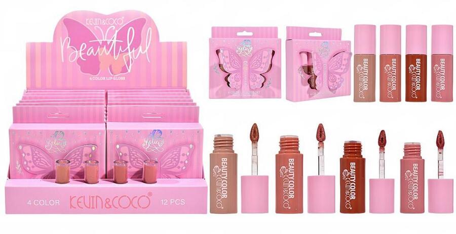 KEVIN & COCO BEAUTYFUL 4 COLOR LIPGLOSS
 [Conf.da 12 pezzi]