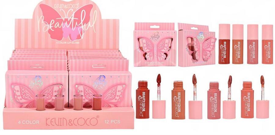 KEVIN & COCO BEAUTYFUL 4 COLOR LIPGLOSS
 [Conf.da 12 pezzi]