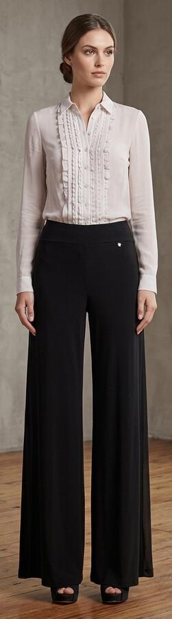 Pantaloni da ballo in tessuto tecnico elastico forma dritta taglie comode 1-0030
