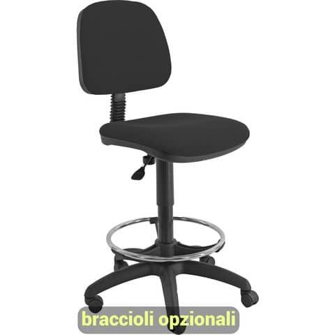 SGABELLO TECNIGRAFO ESOS E4 IGNIFUGO con POGGIAPIEDI e RUOTE