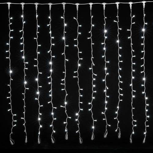 Tenda Luminosa di Natale per Esterno Natalizia BIANCO FREDDO / BIANCO CALDO / RGB MULTICOLORE PROLUNGA PIOGGIA LUCI 2 mt x 1 mt 128 led