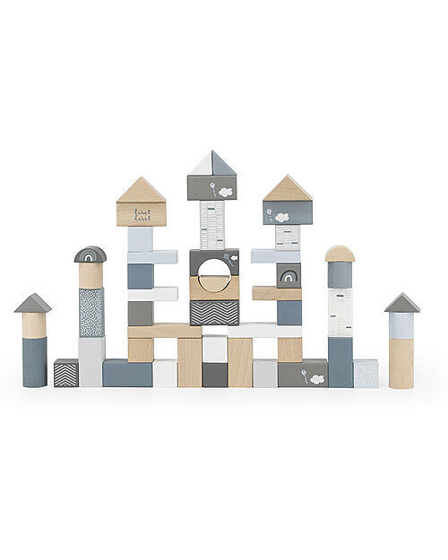 Blocchi Impilabili in Legno FSC – 50 Pezzi - Colori assortiti