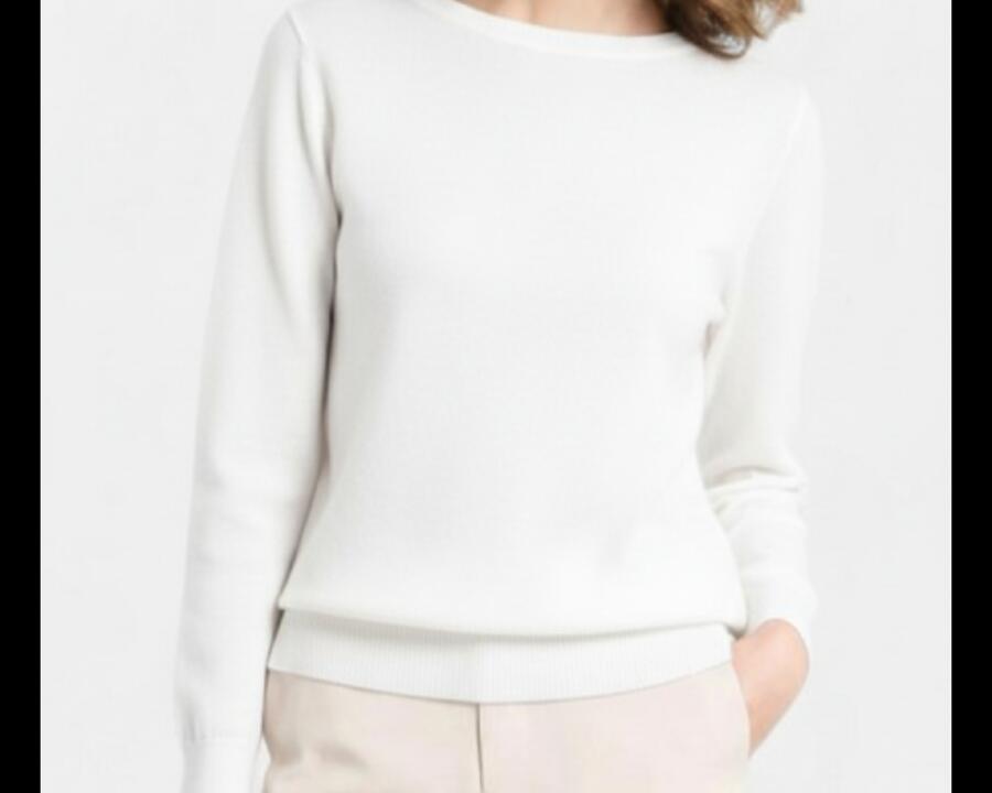 Maglia lana rasata girocollo Autunno/inverno vari colori