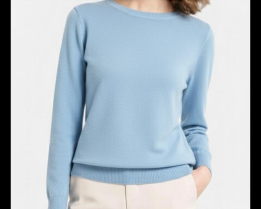 Maglia lana rasata girocollo Autunno/inverno vari colori