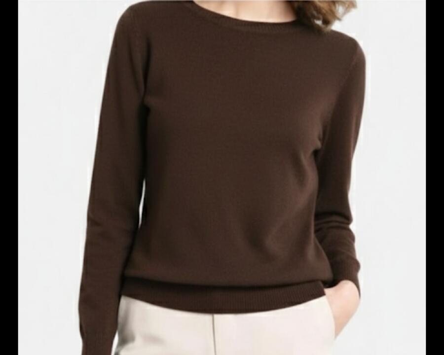 Maglia lana rasata girocollo Autunno/inverno vari colori