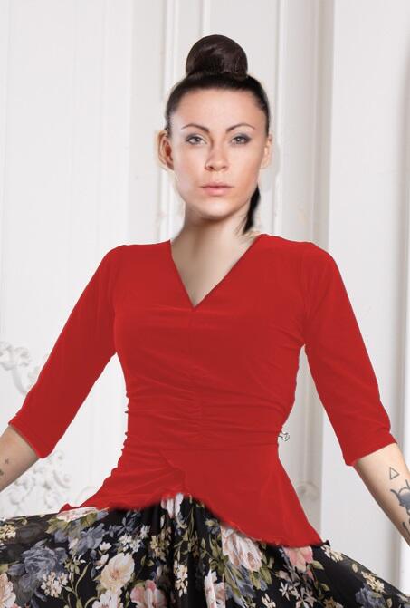 U695-02 Sleeveless V-neck dance top