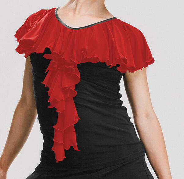 Maglia da ballo con volant a spirale colorata U436-02