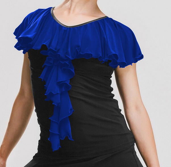 Maglia da ballo con volant a spirale colorata U436-02