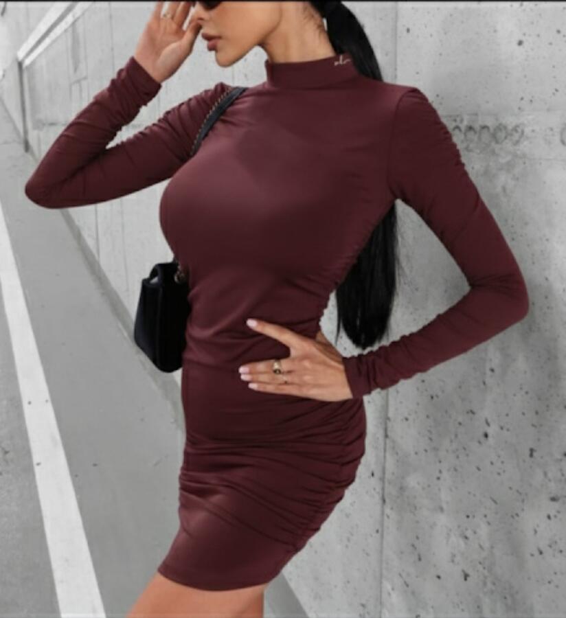 Vestitino corto in lycra mezzo collo vari colori