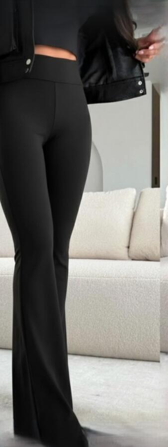 pantalone zampa elasticizzato punto milano vari colori taglie S/M/L/XL/XXL