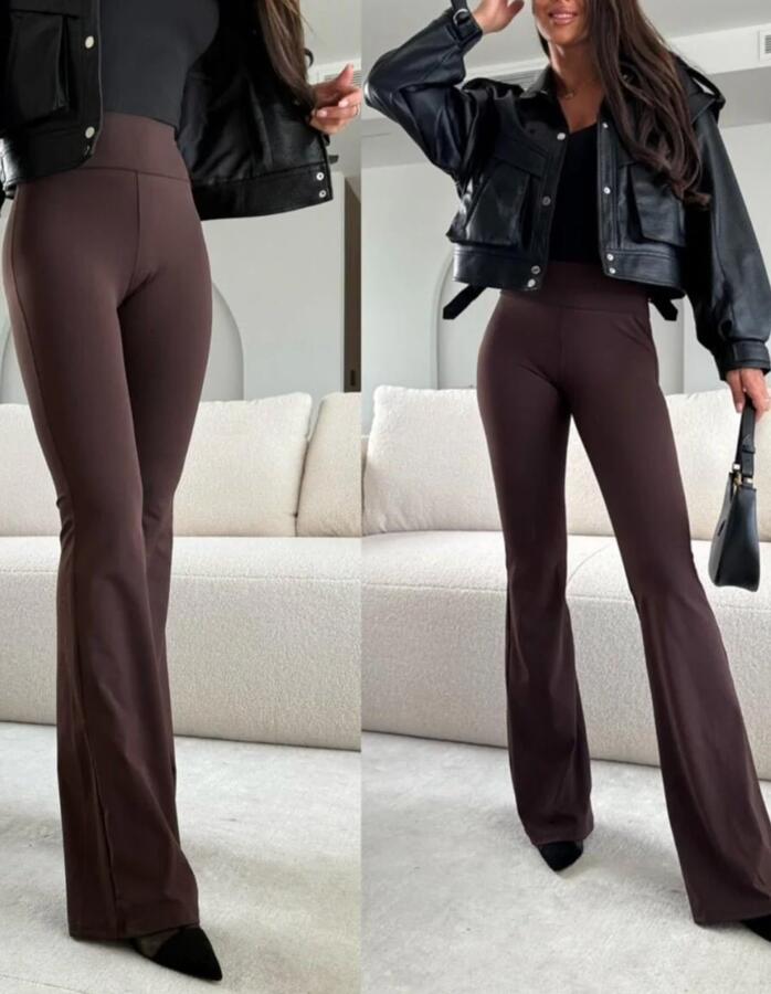 pantalone zampa elasticizzato punto milano vari colori taglie S/M/L/XL/XXL