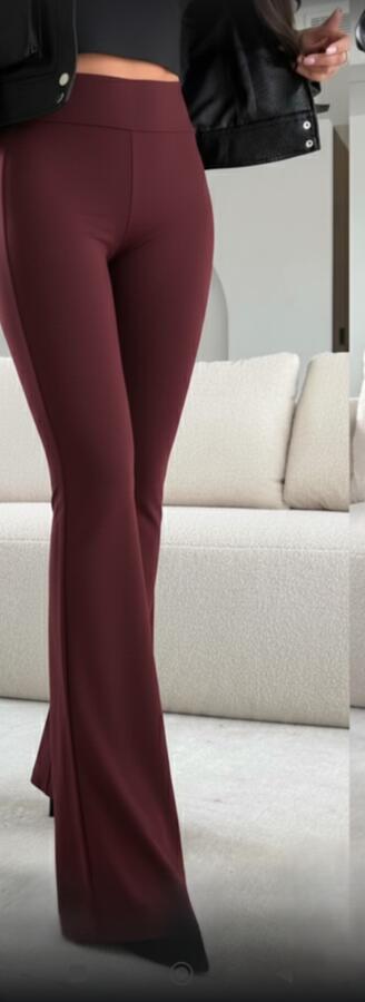 pantalone zampa elasticizzato punto milano vari colori taglie S/M/L/XL/XXL