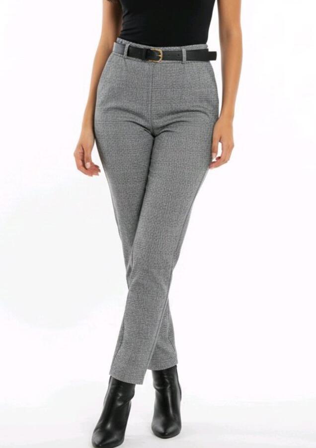 Pantalone misto lana con cintura taglie S/M/L/XL/XXL