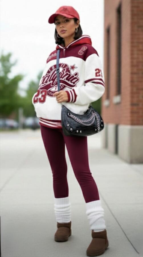 Coordinato tuta con cappuccio e leggings felpato vari colori 