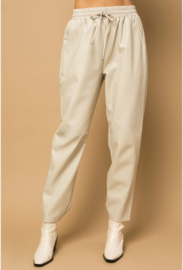 Pantalone ecopelle sigaretta  con laccetto in vita vari colori taglie S/M - M/L - L/XL