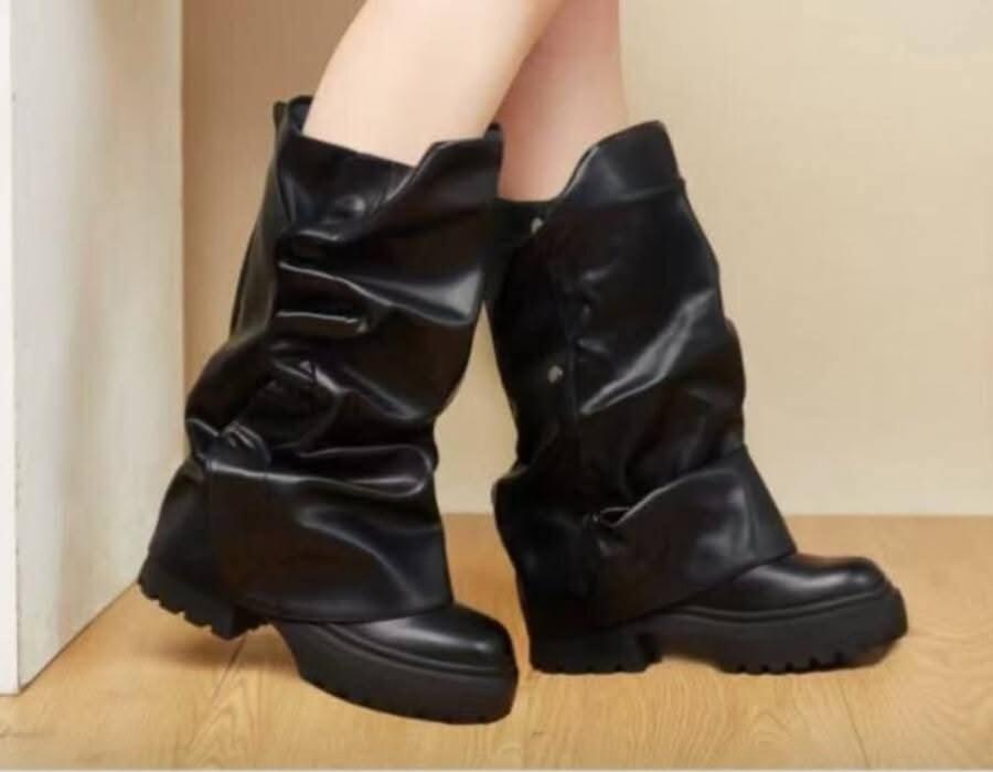 anfibi ecopelle con arricciatura sfoderabile 36/41