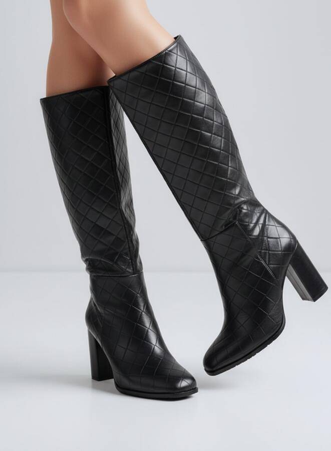 stivali ecopelle ricamati alto sotto al ginocchio 36/41 