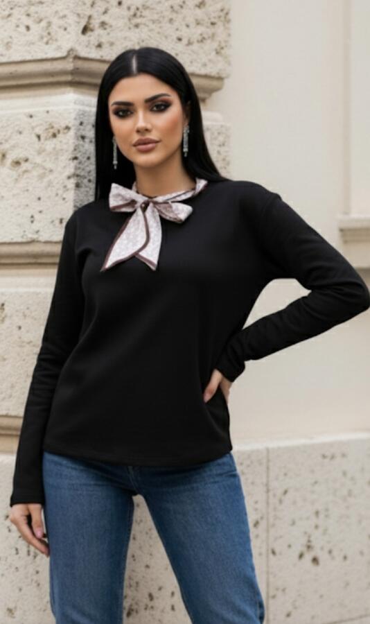 maglia caldo cotone con foular taglia unica 