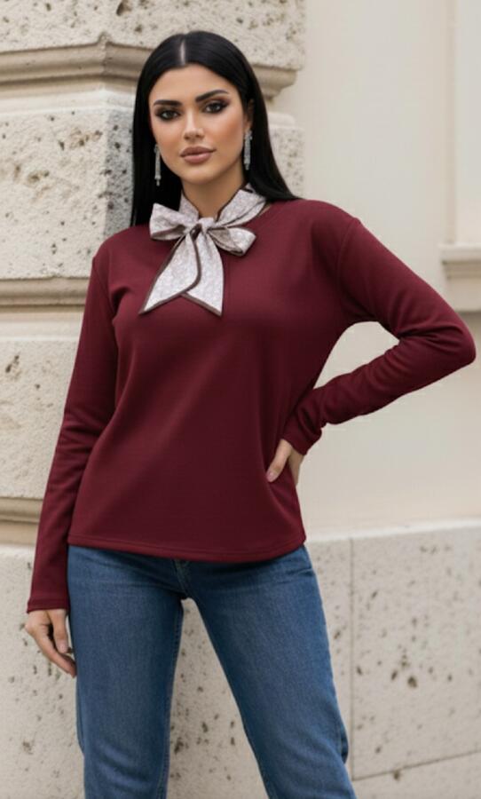 maglia caldo cotone con foular taglia unica 