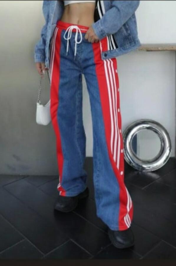 Jeans con effetto tuta palazzo vari colori taglie dalla S alla XL