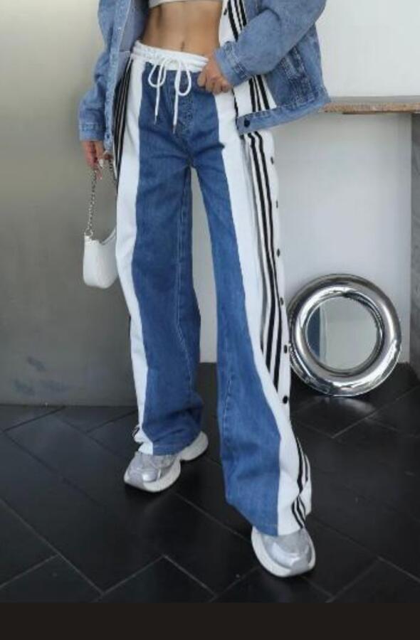 Jeans con effetto tuta palazzo vari colori taglie dalla S alla XL