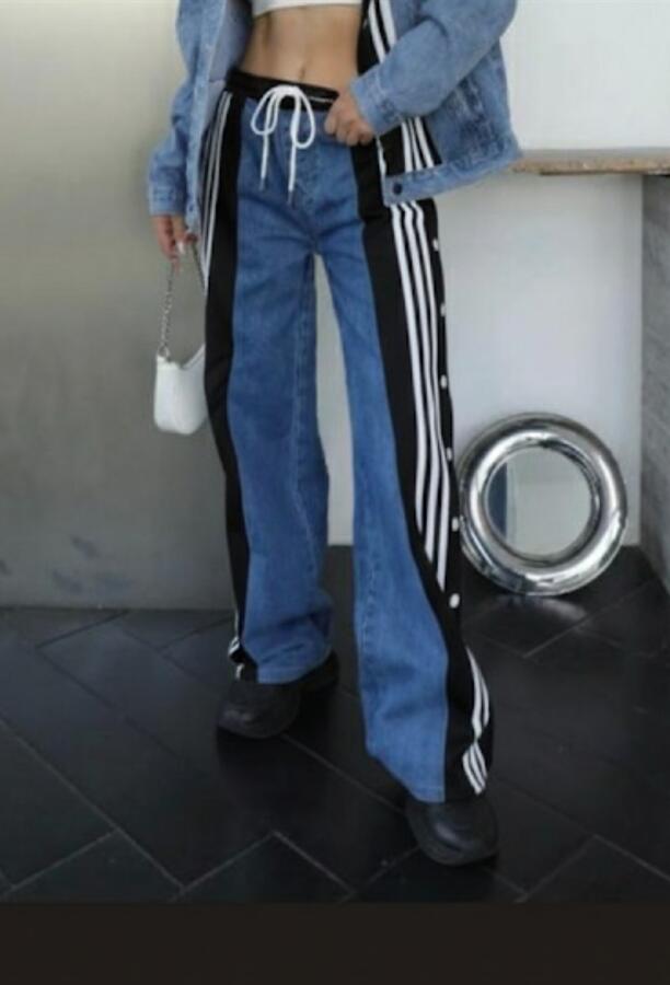 Jeans con effetto tuta palazzo vari colori taglie dalla S alla XL