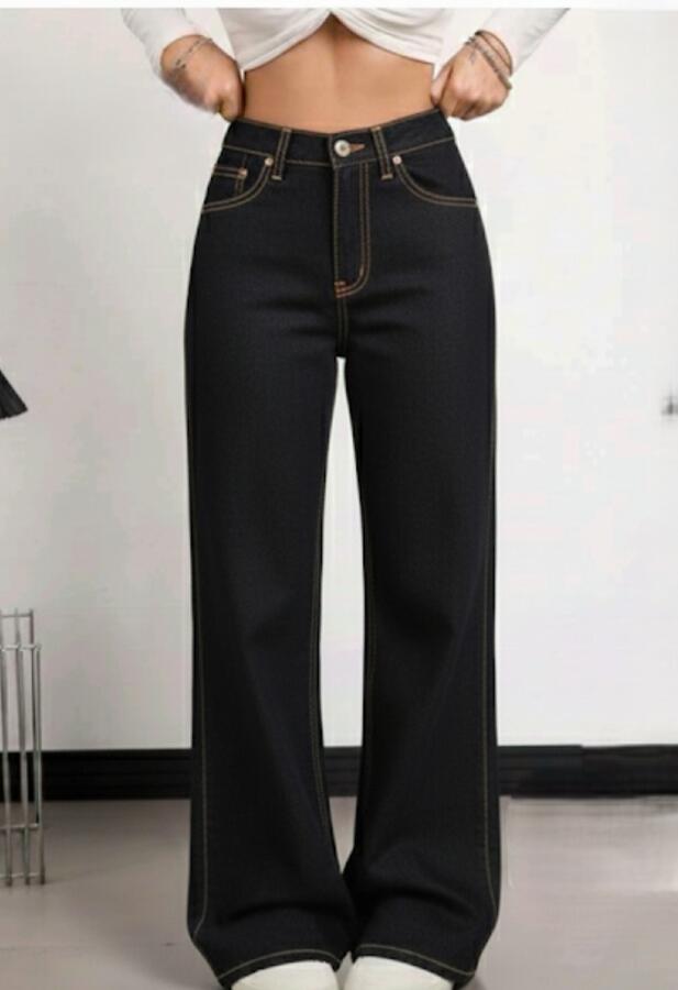 jeans palazzo gamba ampia blu scuro scuro taglie dalla XS alla XXL