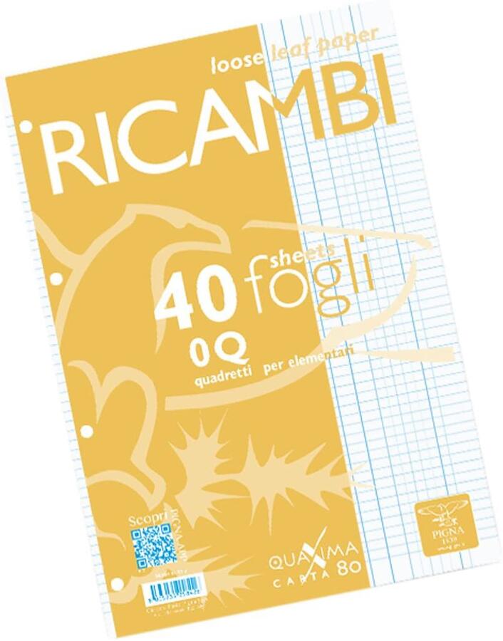 Confezione 40 fogli ricambio con fori QUAXIMA