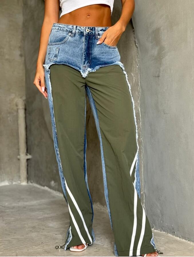 Pantalone jeans e stoffa vari colori  