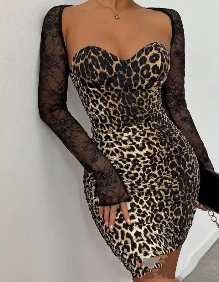 Vestitino maculato a corpetto con copri spalla velato taglia unica