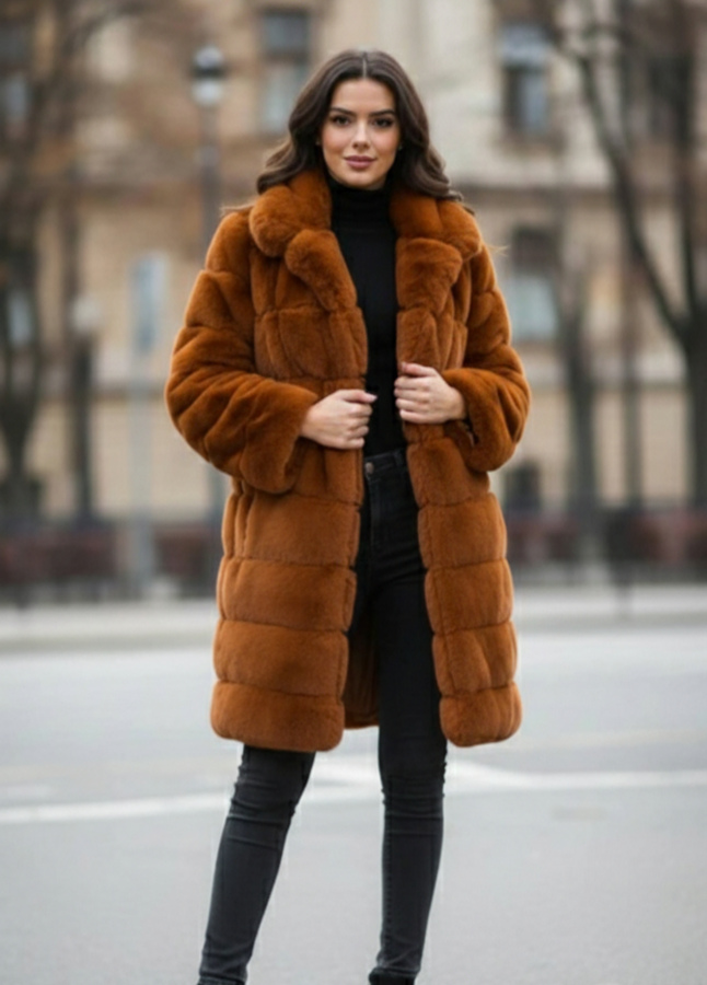 Pelliccia lunga ecologica pelo morbido taglia SM-L-XL