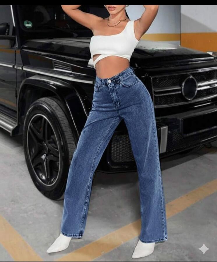 Jeans palazzo blu taglie dalla XS alla XL