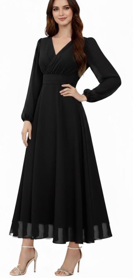 Abito simply in tulle con maniche 4-0162