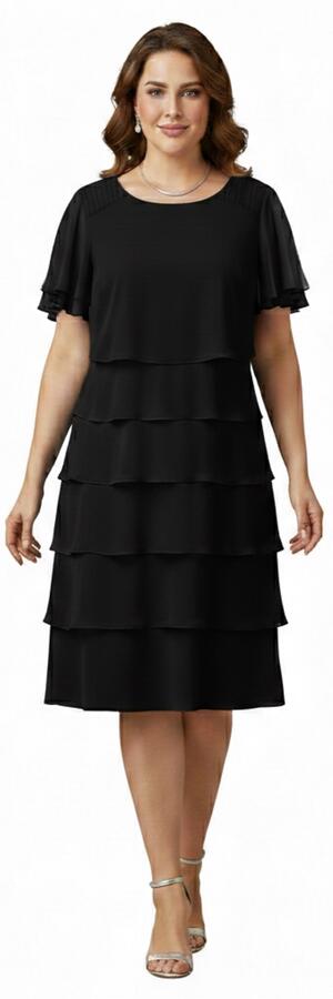 Abito taglia comoda a 6 balze in maglina tecnica elastica 4-0165