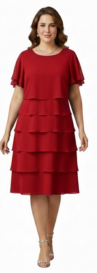 Abito taglia comoda a 6 balze in maglina tecnica elastica 4-0165