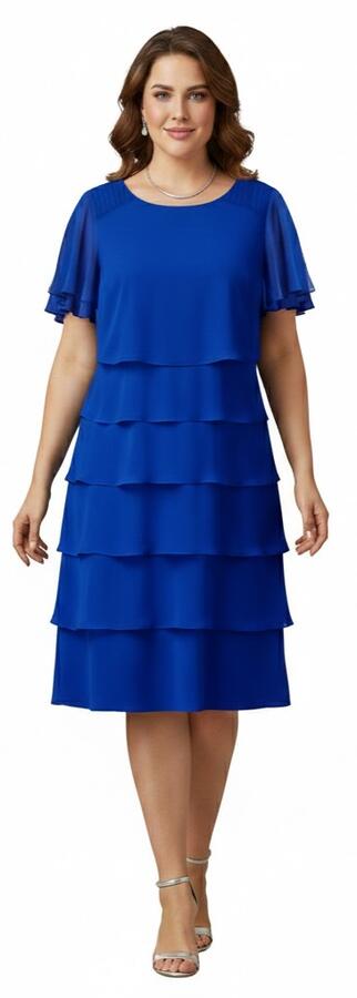 Abito taglia comoda a 6 balze in maglina tecnica elastica 4-0165