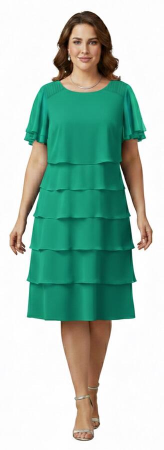 Abito taglia comoda a 6 balze in maglina tecnica elastica 4-0165