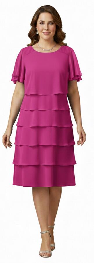 Abito taglia comoda a 6 balze in maglina tecnica elastica 4-0165