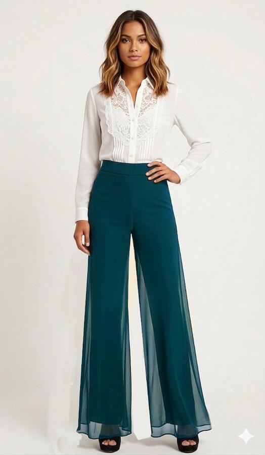 Jersey trousers lined with tulle size LXL 1-0015A open at the sides