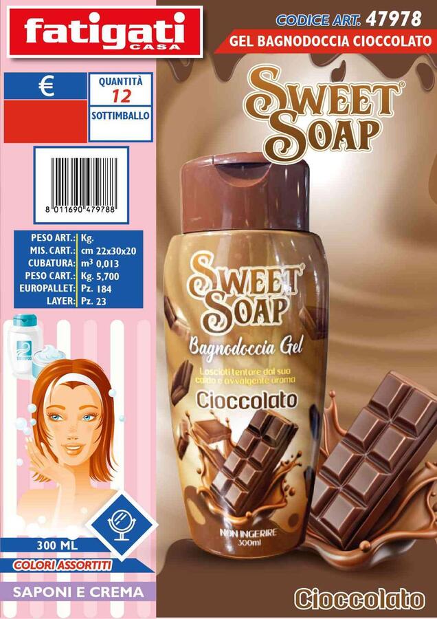 FATIGATI SWEET SOAP BAGNO DOCCIA GEL DA 300 ml
 [Quantità minima è di 12 pezzi]