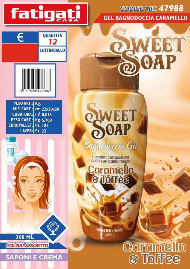 FATIGATI SWEET SOAP BAGNO DOCCIA GEL DA 300 ml
 [Quantità minima è di 12 pezzi]