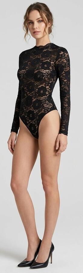 Body con maniche in pizzo elastico 6-0053