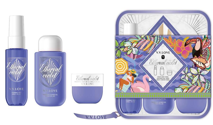 V.V.LOVE KIT ACQUA PROFUMATA DA 40 ml+SHOWER GEL DA 50 ml+CREMA CORPO DA 50 ml
 [Quantità minima è di 6 pezzi]
