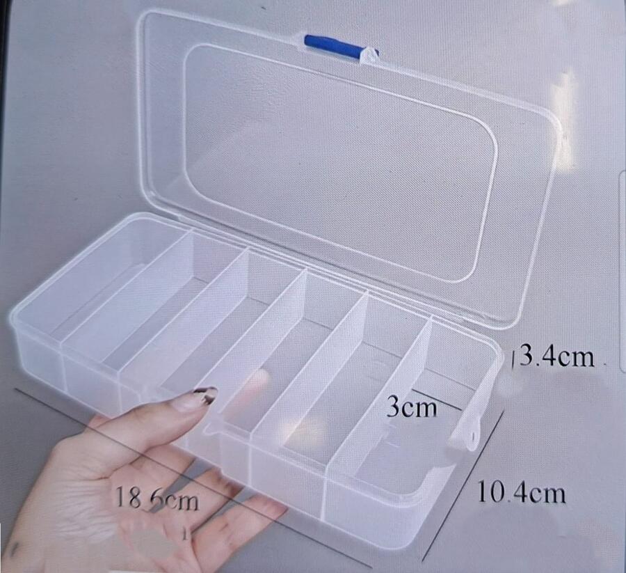 SCATOLA RICHIUDIBILE IN PLASTICA TRASPARENTE PORTA GETTI / POLVERIZZATORI / EMULSIONATORI / DADI / RANELLE