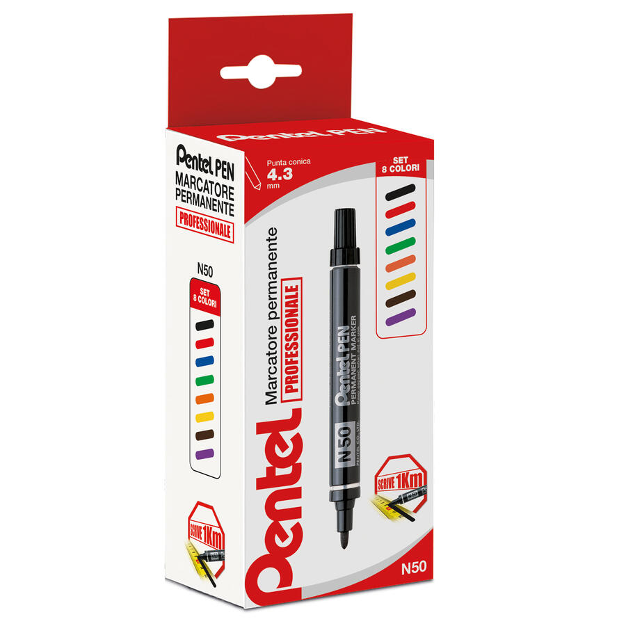 ASTUCCIO MARCATORI PENTEL PEN N50 PUNTA TONDA ASSORTITI