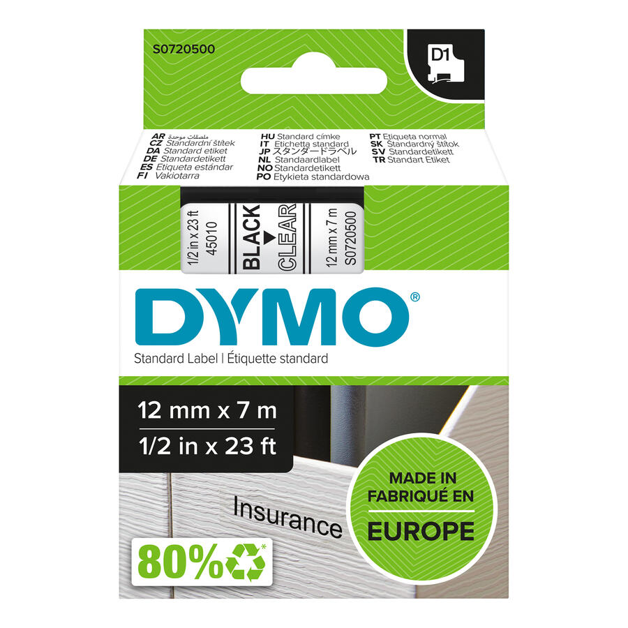 NASTRO DYMO TIPO D1 (12MMX7M)